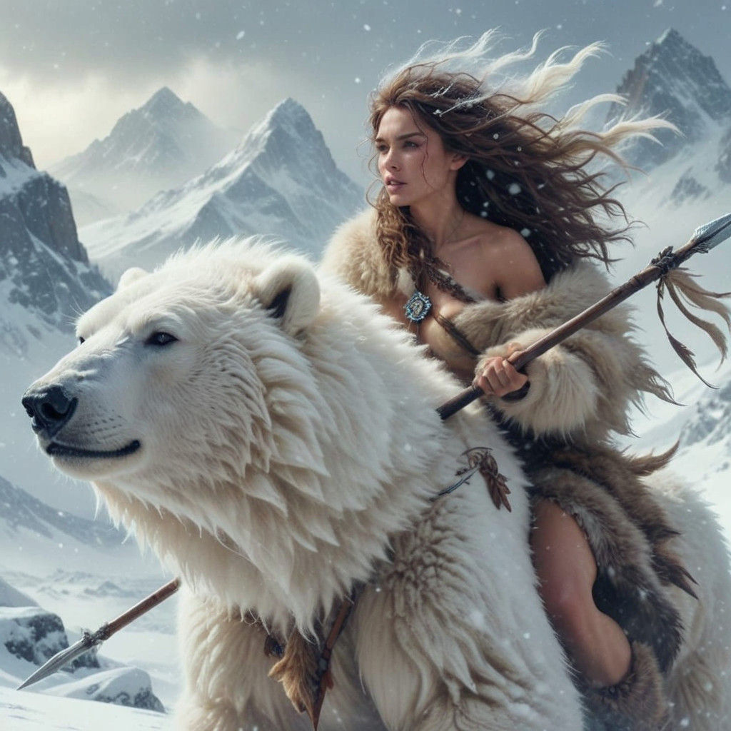 Ethereal Rider on Polar Bear Back