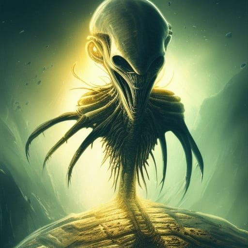 Menacing Alien on Earth in Epic Style