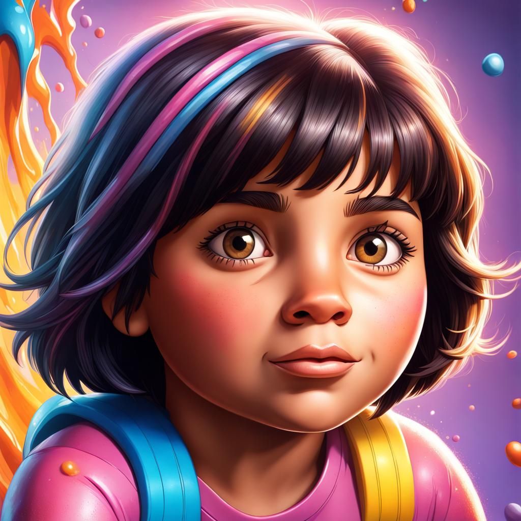 Hyperrealistic Dora the Explorer Concept Art