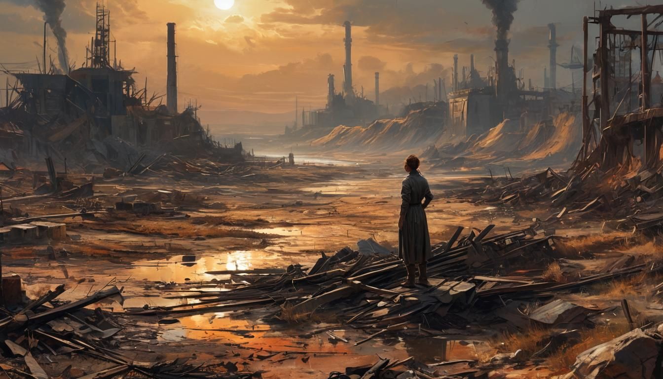 Victorian Industrial Ruin in Golden Hour Majesty