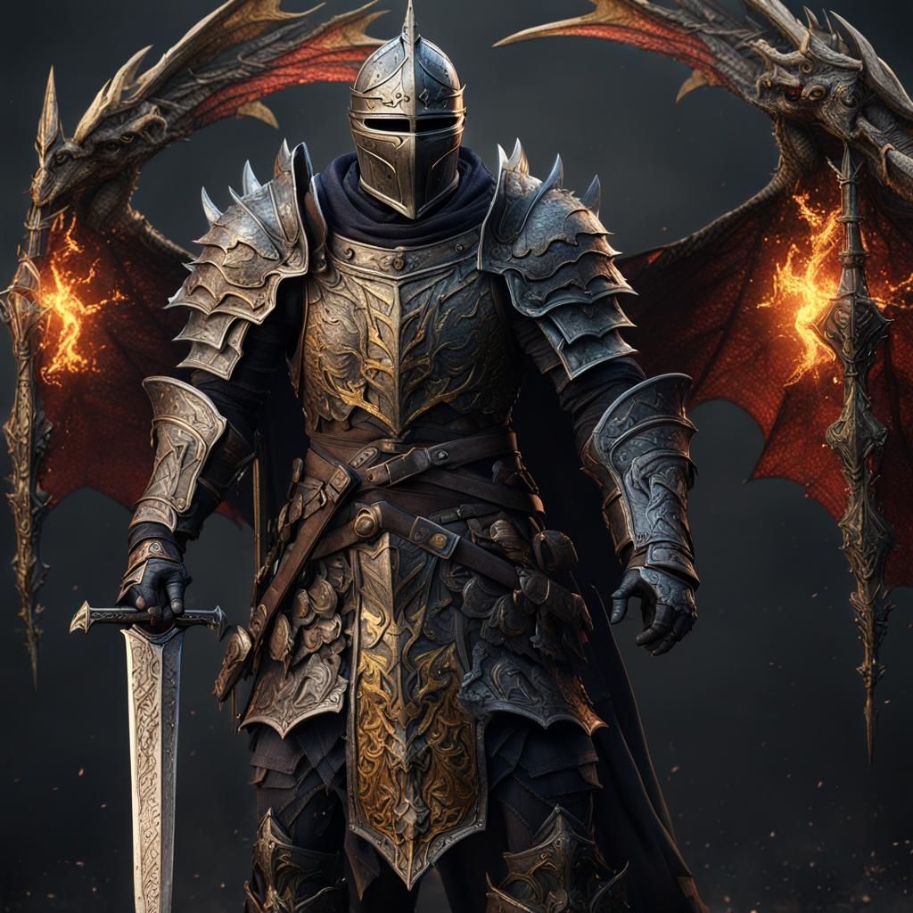 Dragon Slayer Armor: Detailed Matte Painting