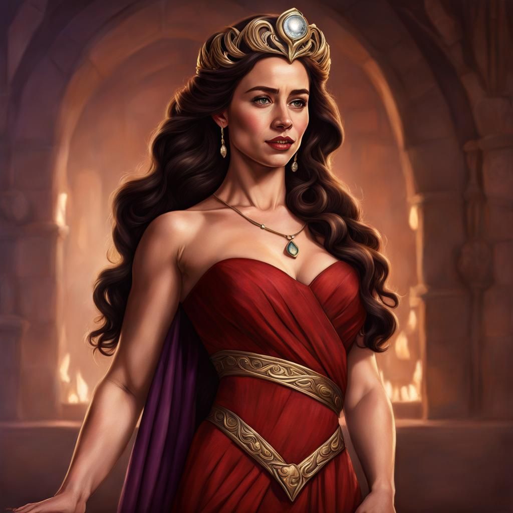 Hyperrealistic Emilia Clarke as Disney's Megara
