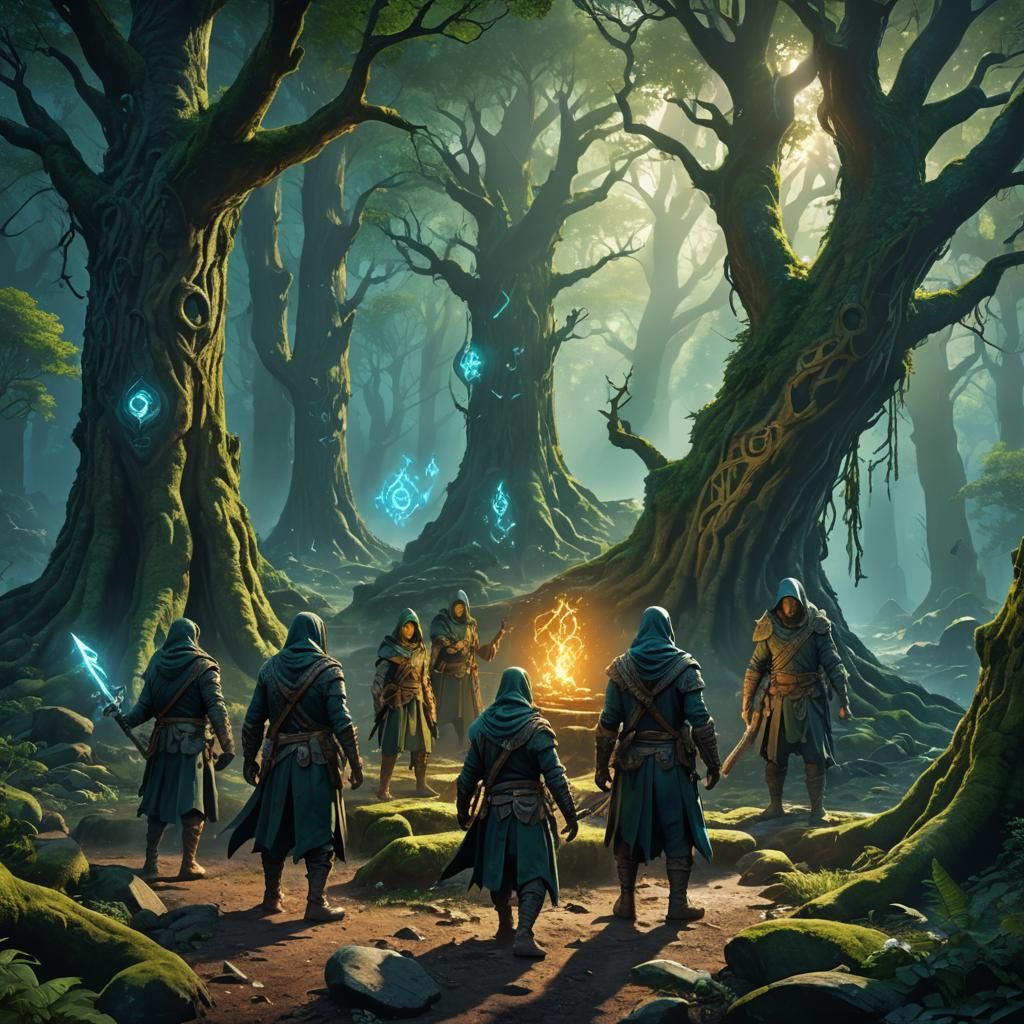 Heroic Bandits in Mystical Realm: Fantasy Art