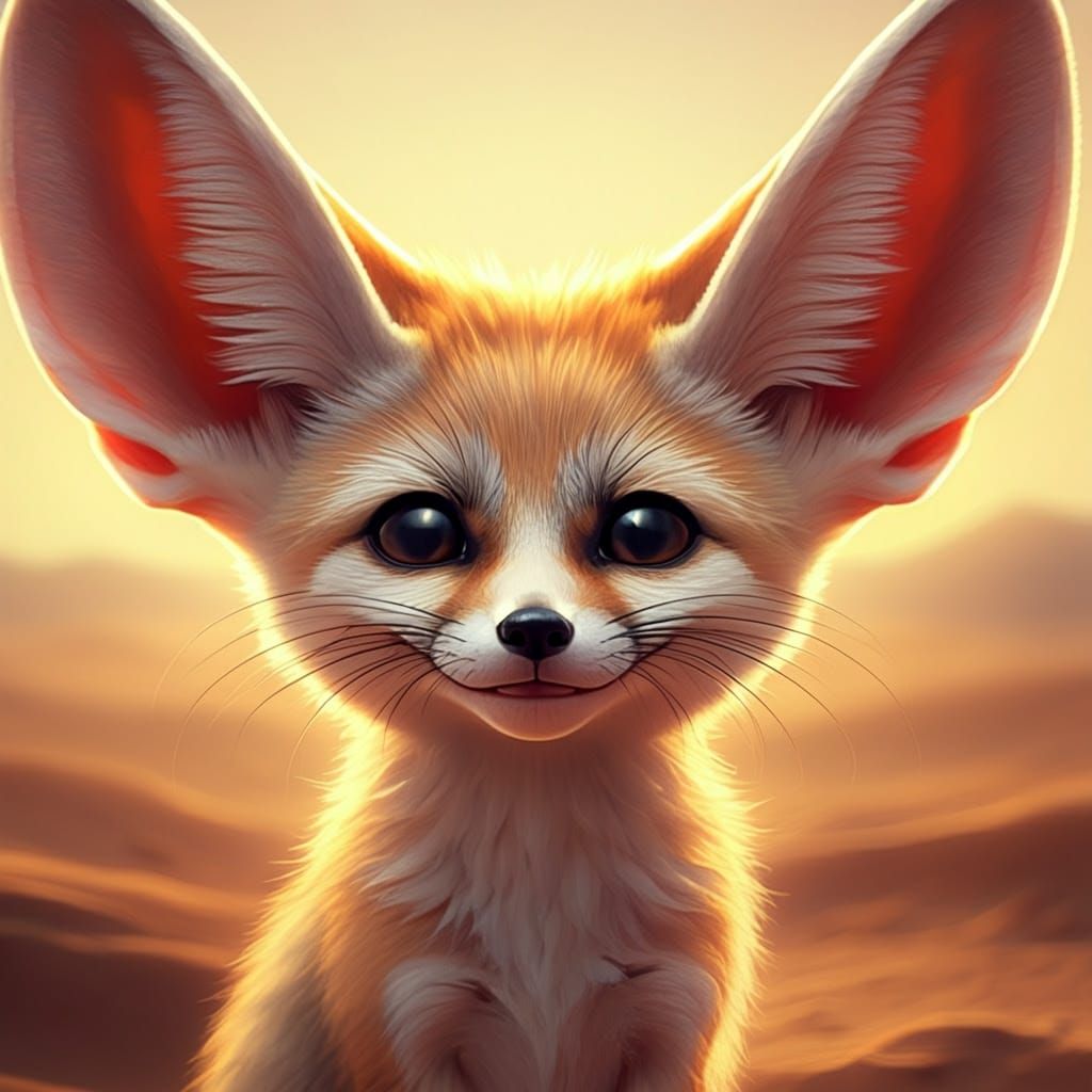 Fennec fox smiling and laughing