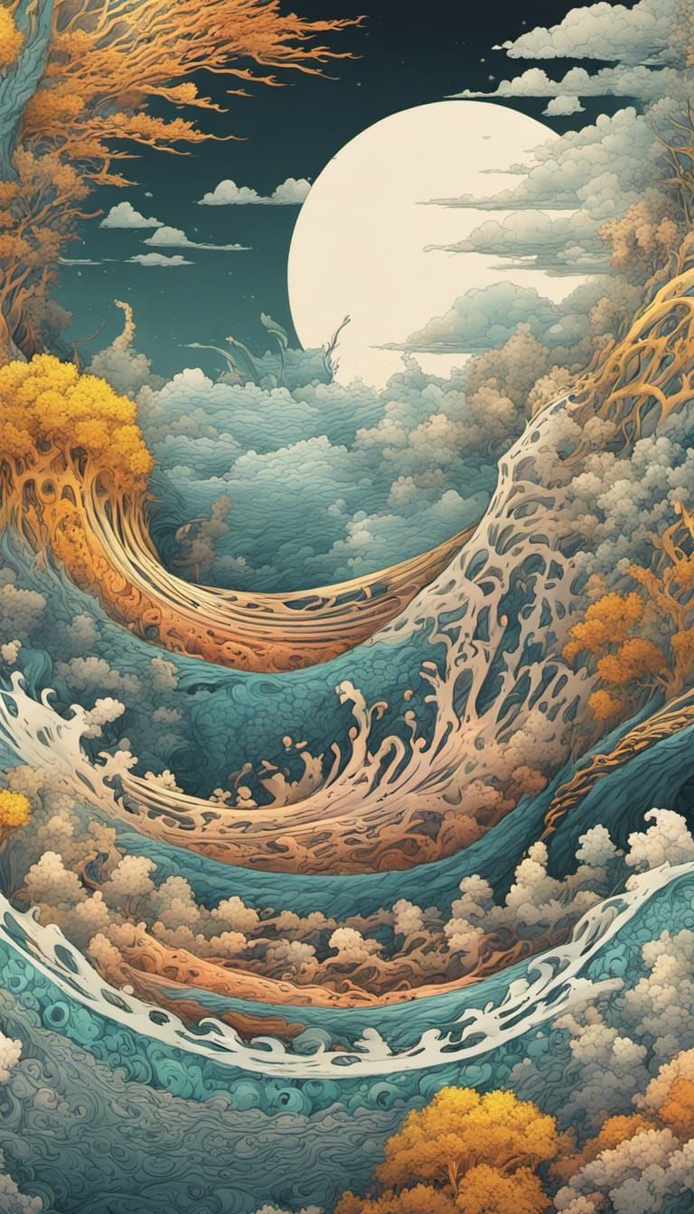 Abstract Norse Nidhogg in Anime Style