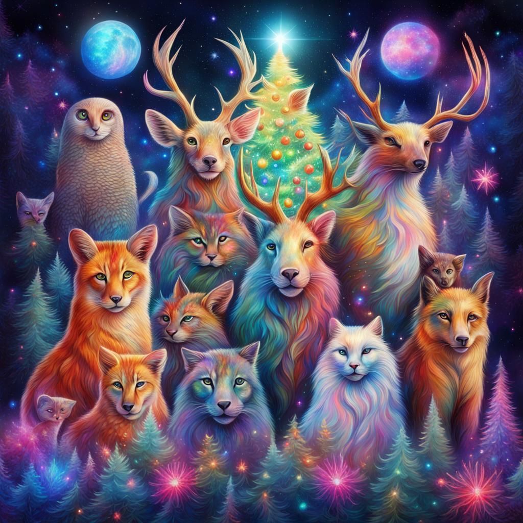 Animals Celebrate the Holidays: Cosmic Illustration