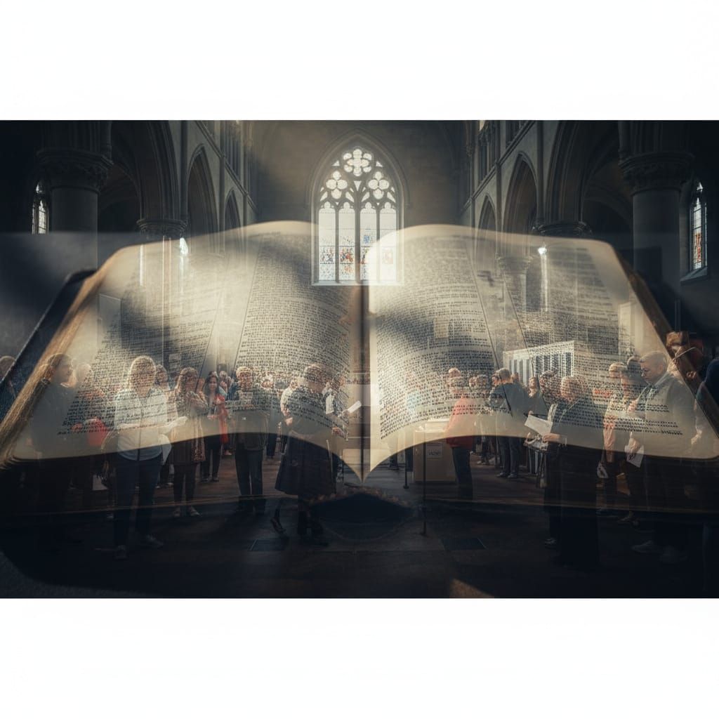 Double Exposure Bible with Voting Scene