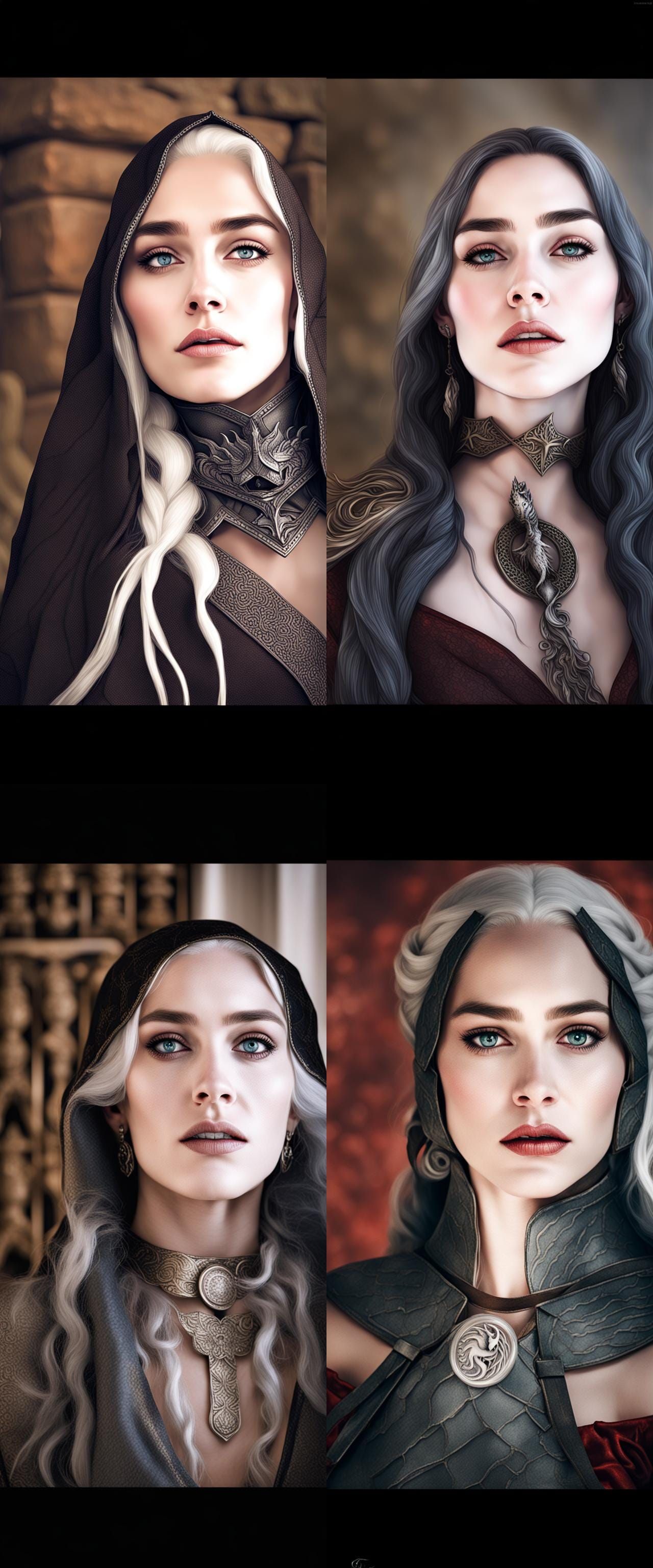 Targaryen Fantasy Portrait of a White-Haired Princess