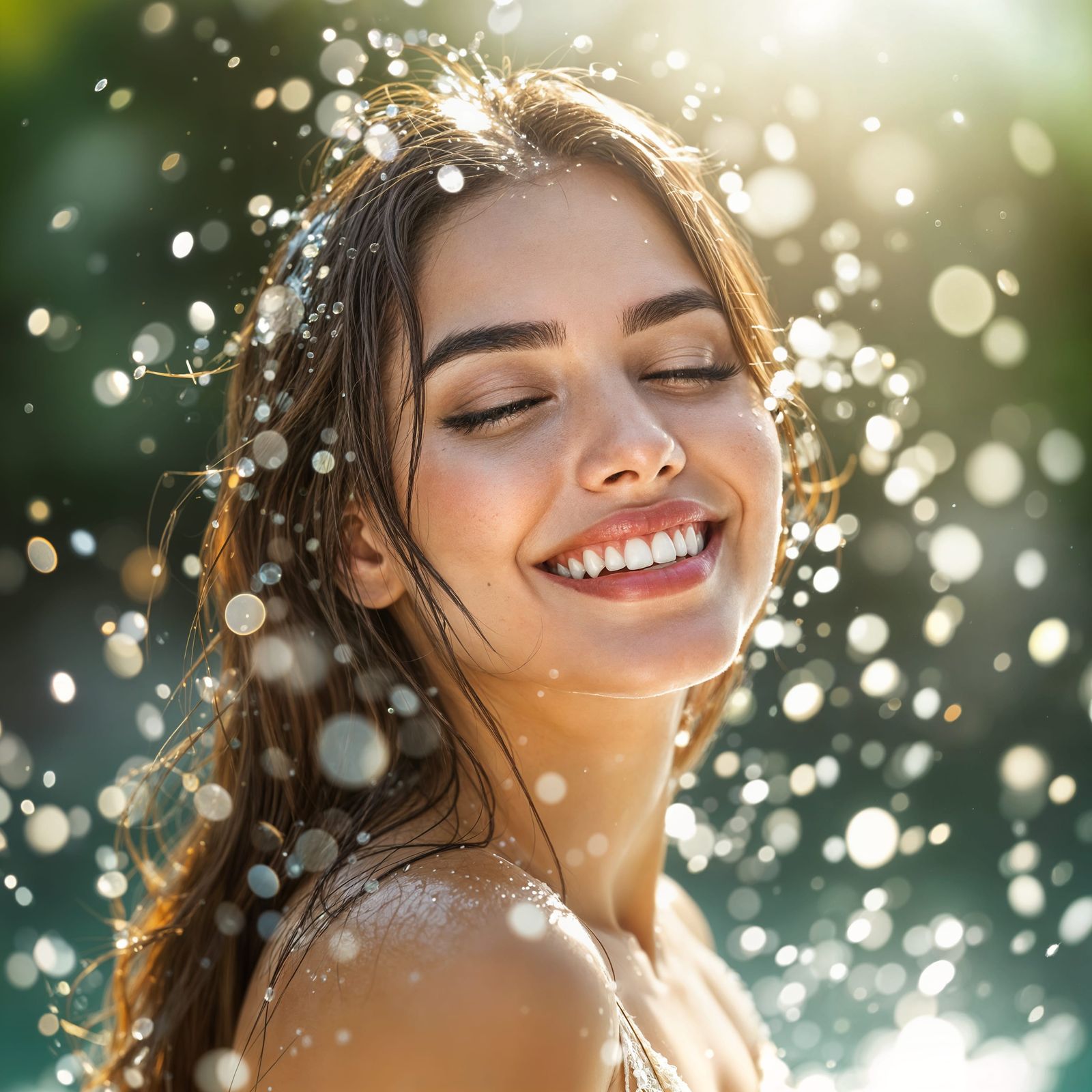 Joyful Waterside Moment in Soft Impressionism