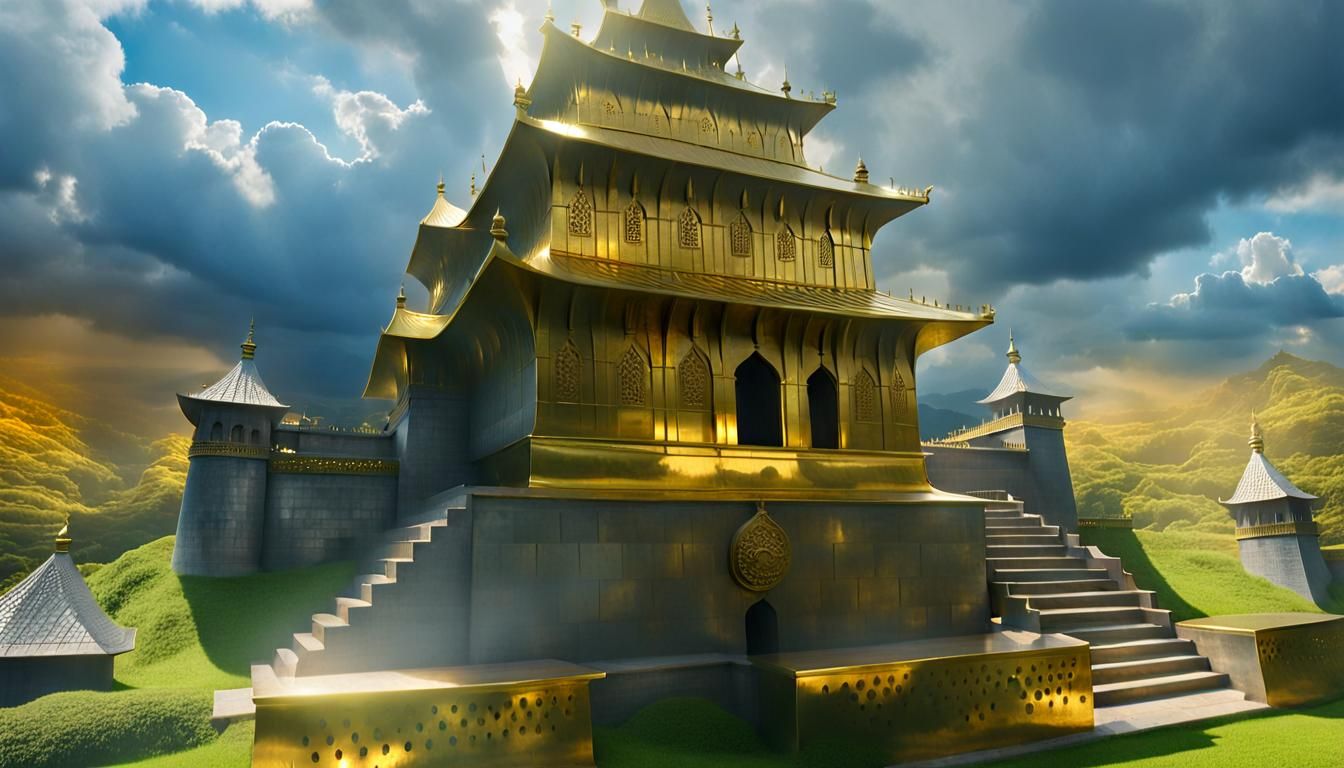 Brass Fortress: Mythical Castle in Golden Light