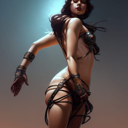 Goddess in Leather: Hyperdetailed Concept Art