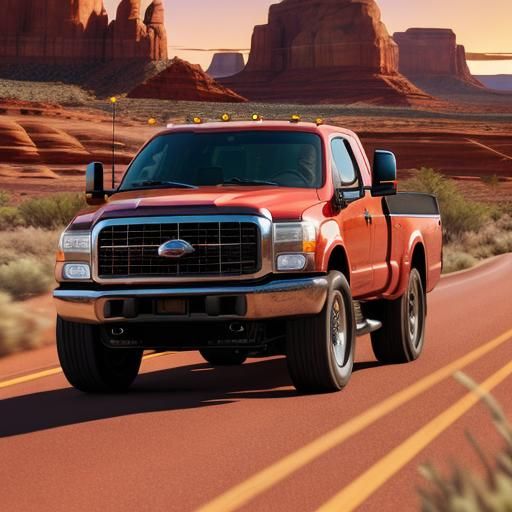 Stars and Stripes Truck on Scenic Route