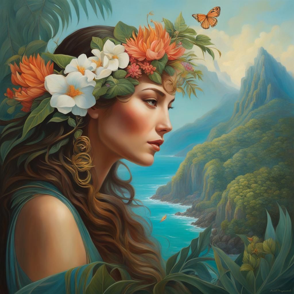 Tropical flowers - Portrait