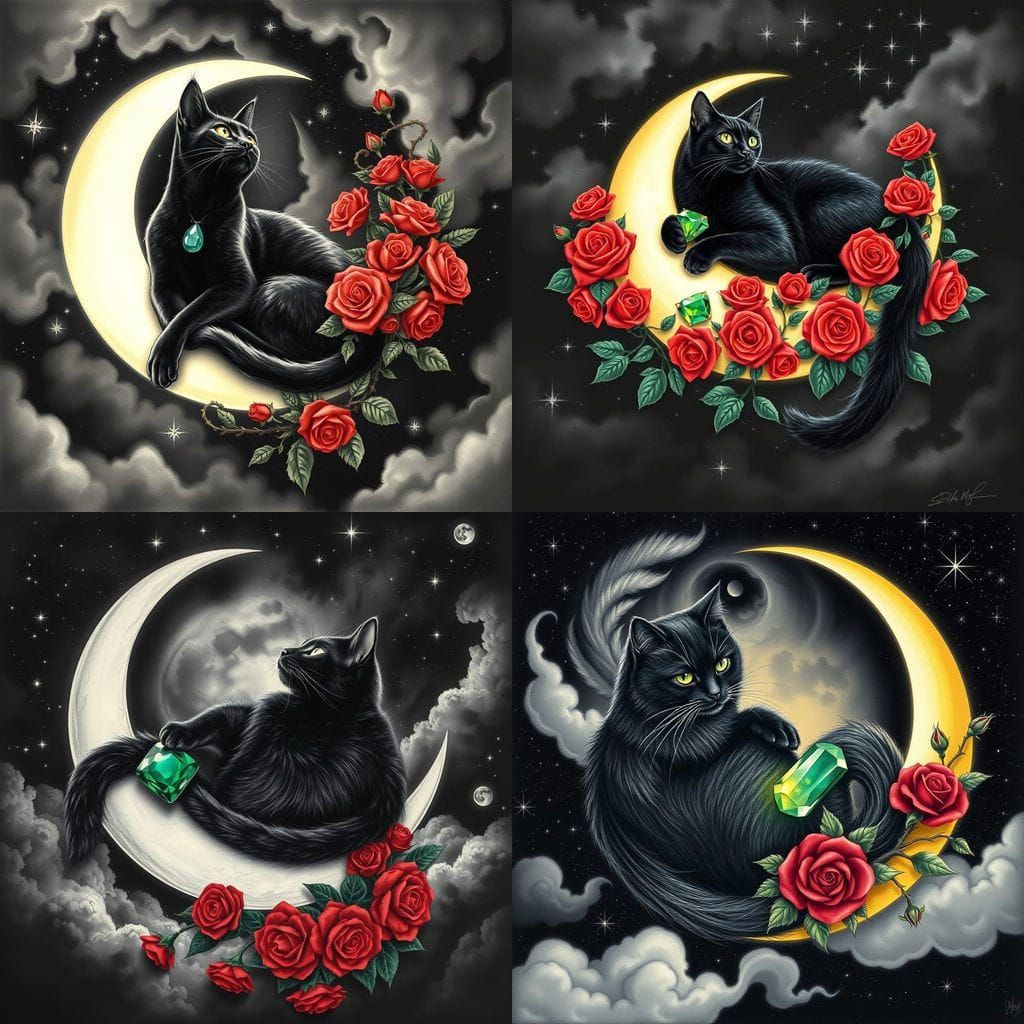 Moonlit Feline Enchantress