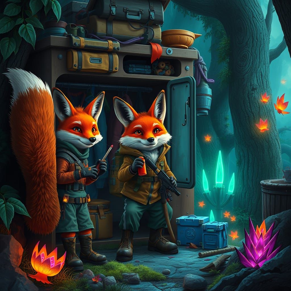 Foxes Build Survival Gear Locker at Enchanted Charity Boot C...