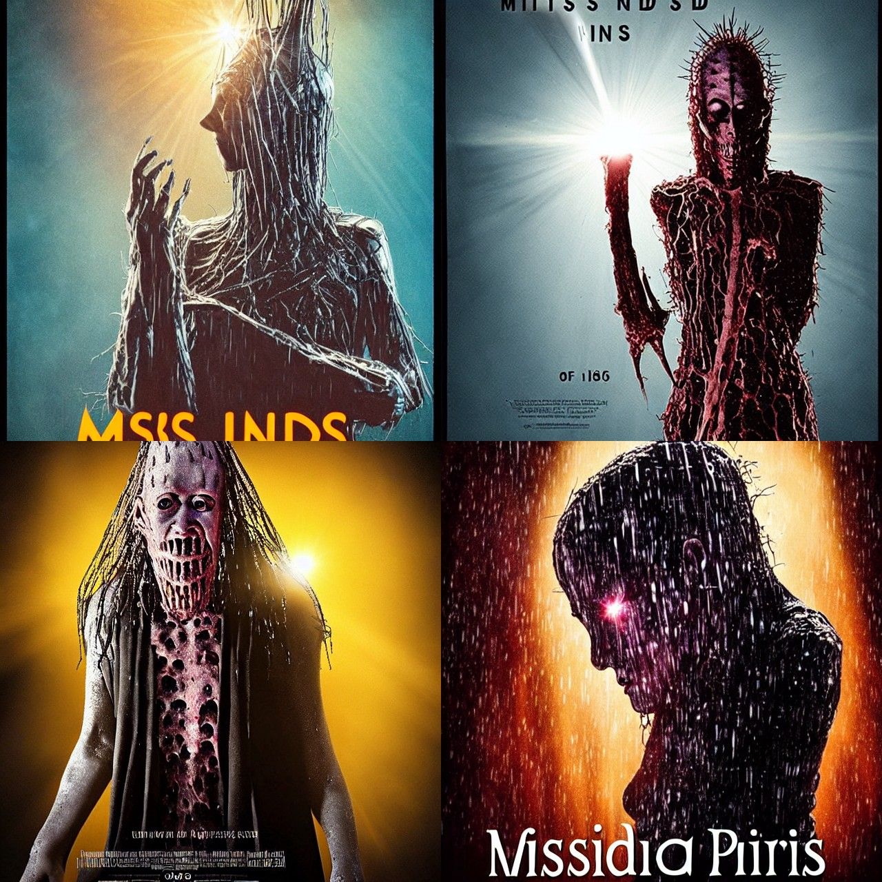 Miss Pinhead Horror Movie Poster in Dark Academia