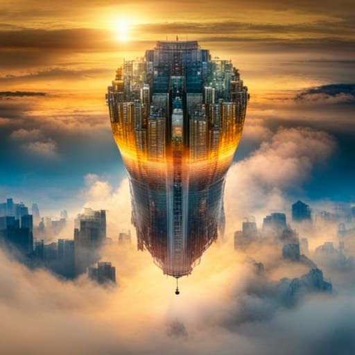 Spectacular Floating City in the Clouds