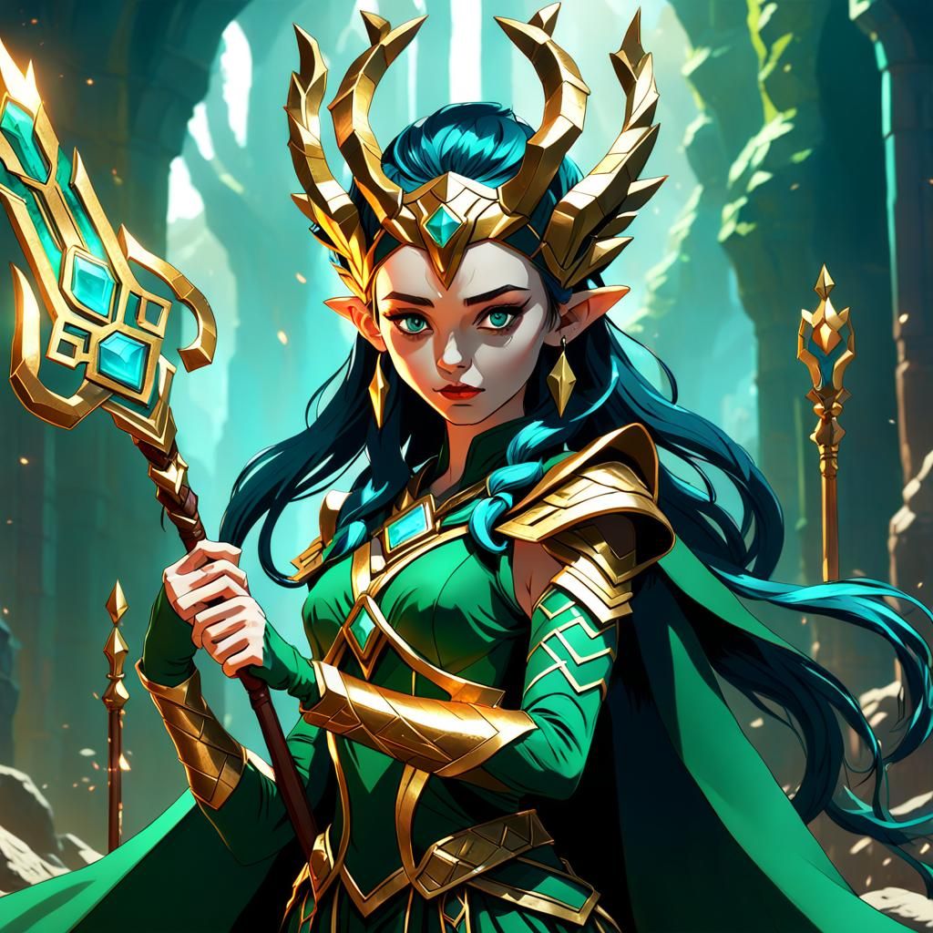 Goddess with Quartz Clothes and Loki's Headpiece