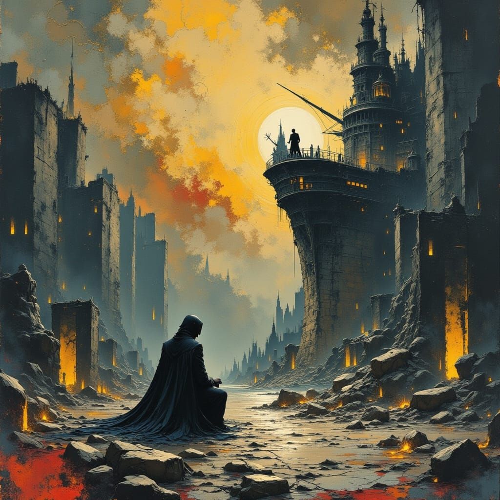 Mystical Seascape with Ethereal Figures