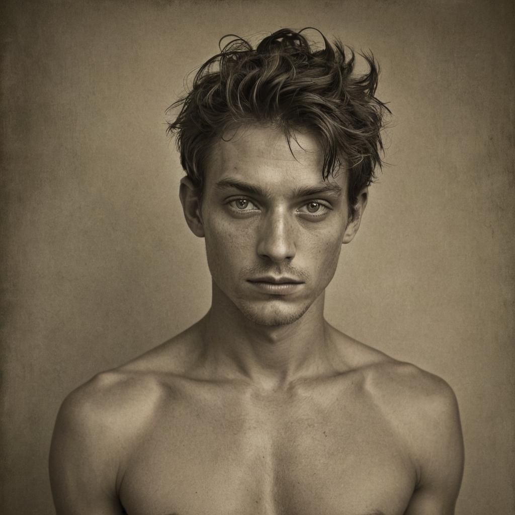 Striking Portrait in Chiaroscuro Style with Dynamic Lighting