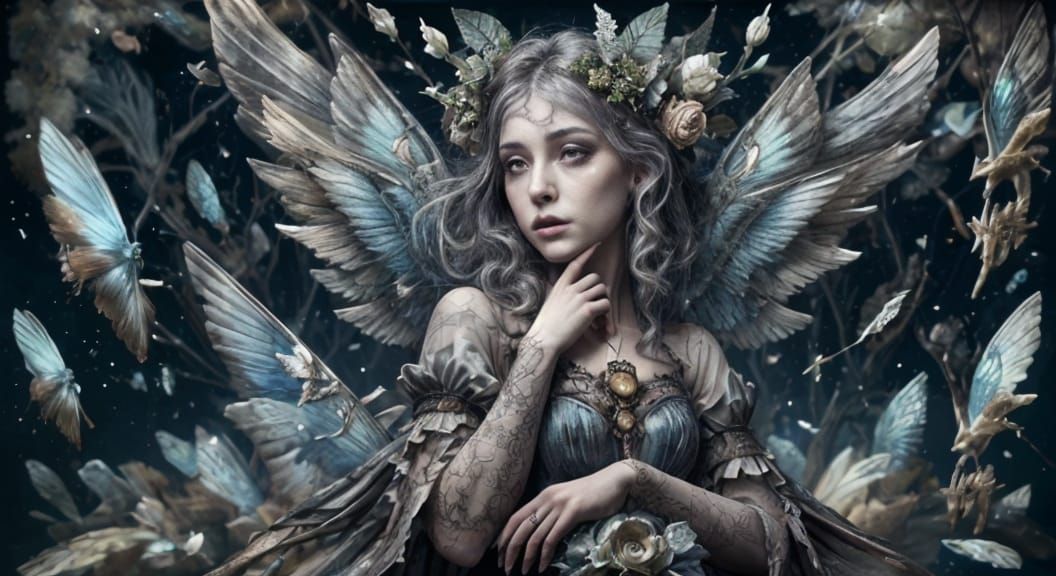 Melancholic Fairy Bride with Ghostly Groom