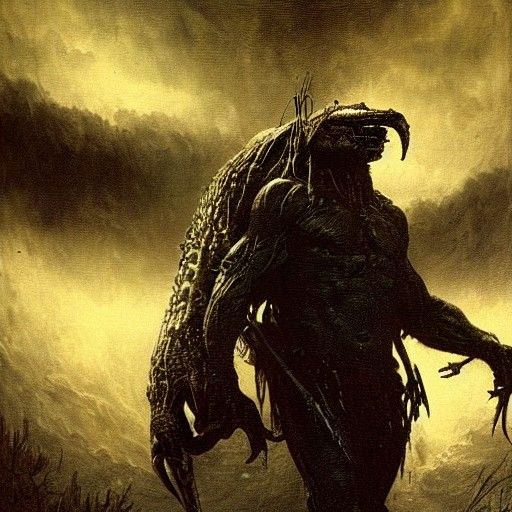 Predator Hunting in Dark Horror Style