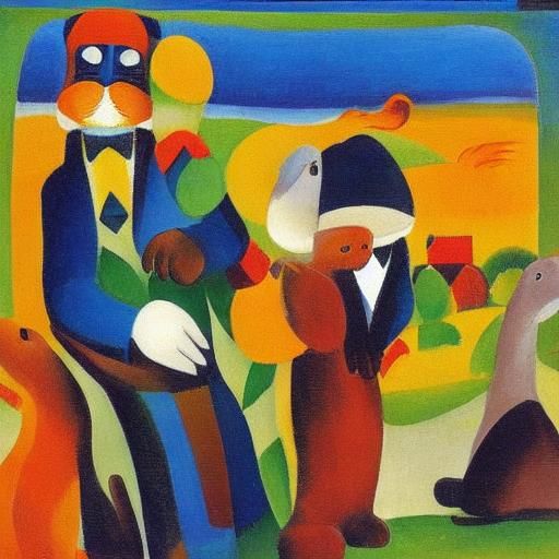 Expressive Otters in Fauvist Style