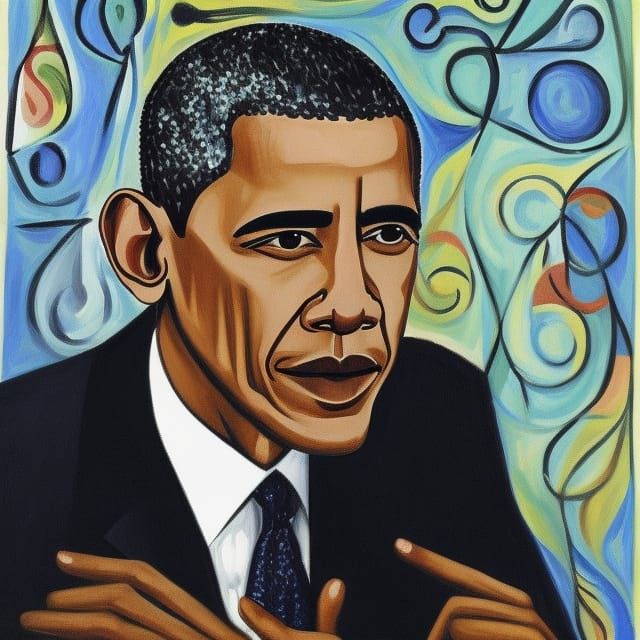 Barack Obama Portrait in Cubist Style