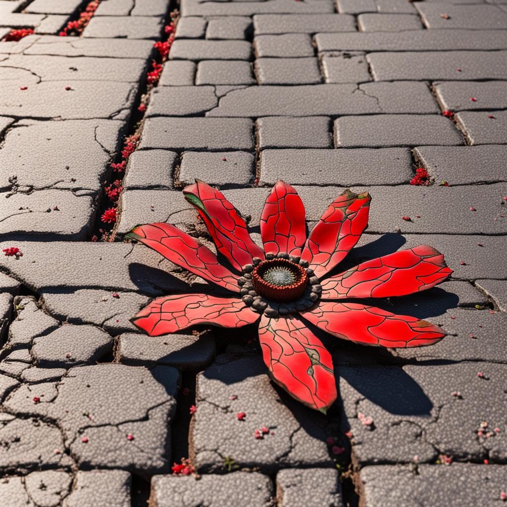 Cyberpunk Flower Blooms in Future New York