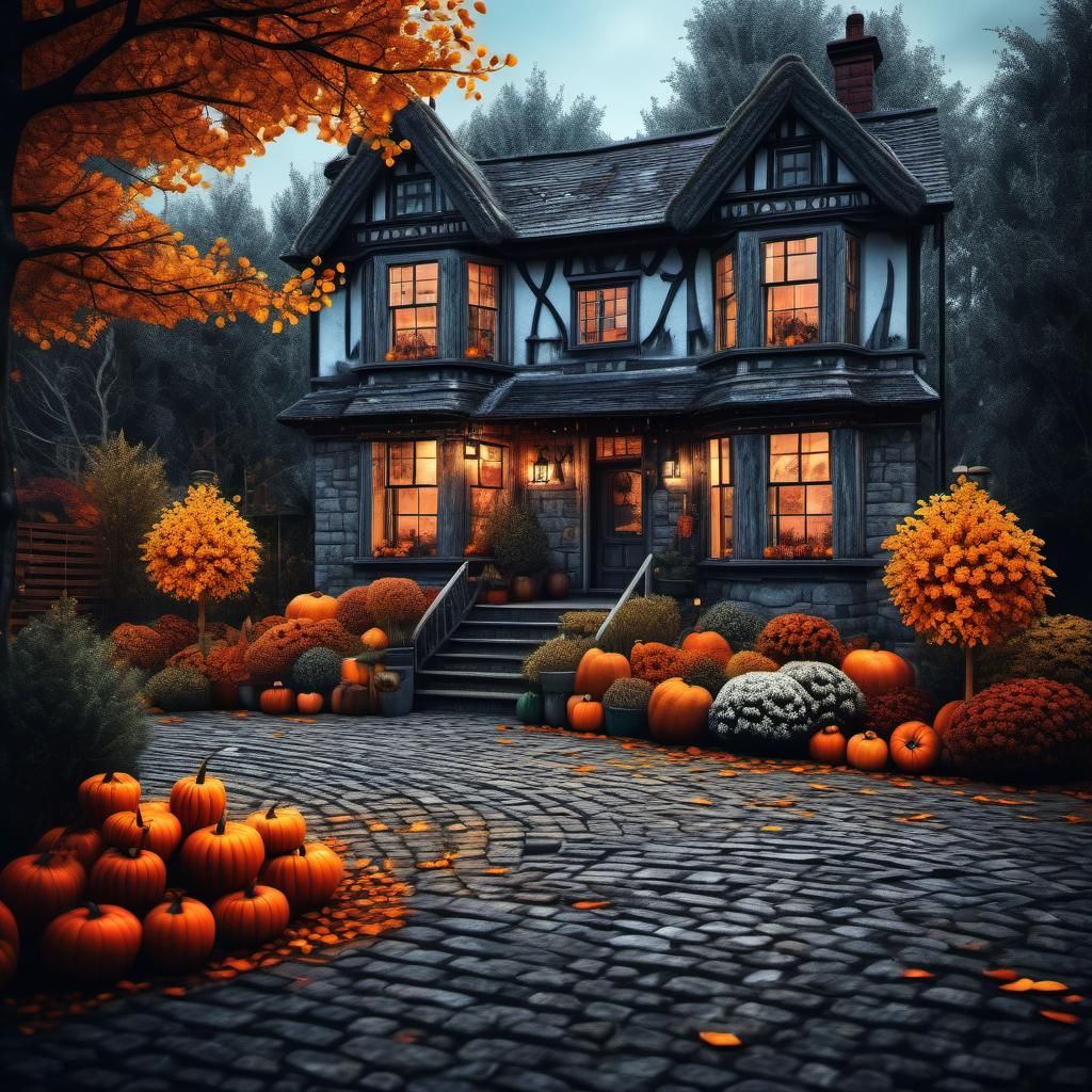 Cozy Autumn Home Interior in Hyperrealistic Style