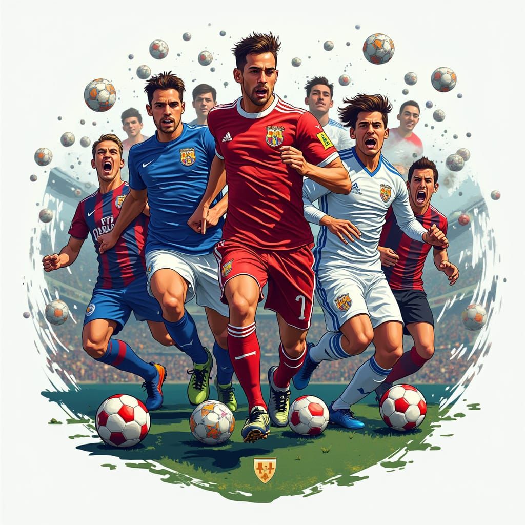 Dynamic European Football Logo in Modern Style