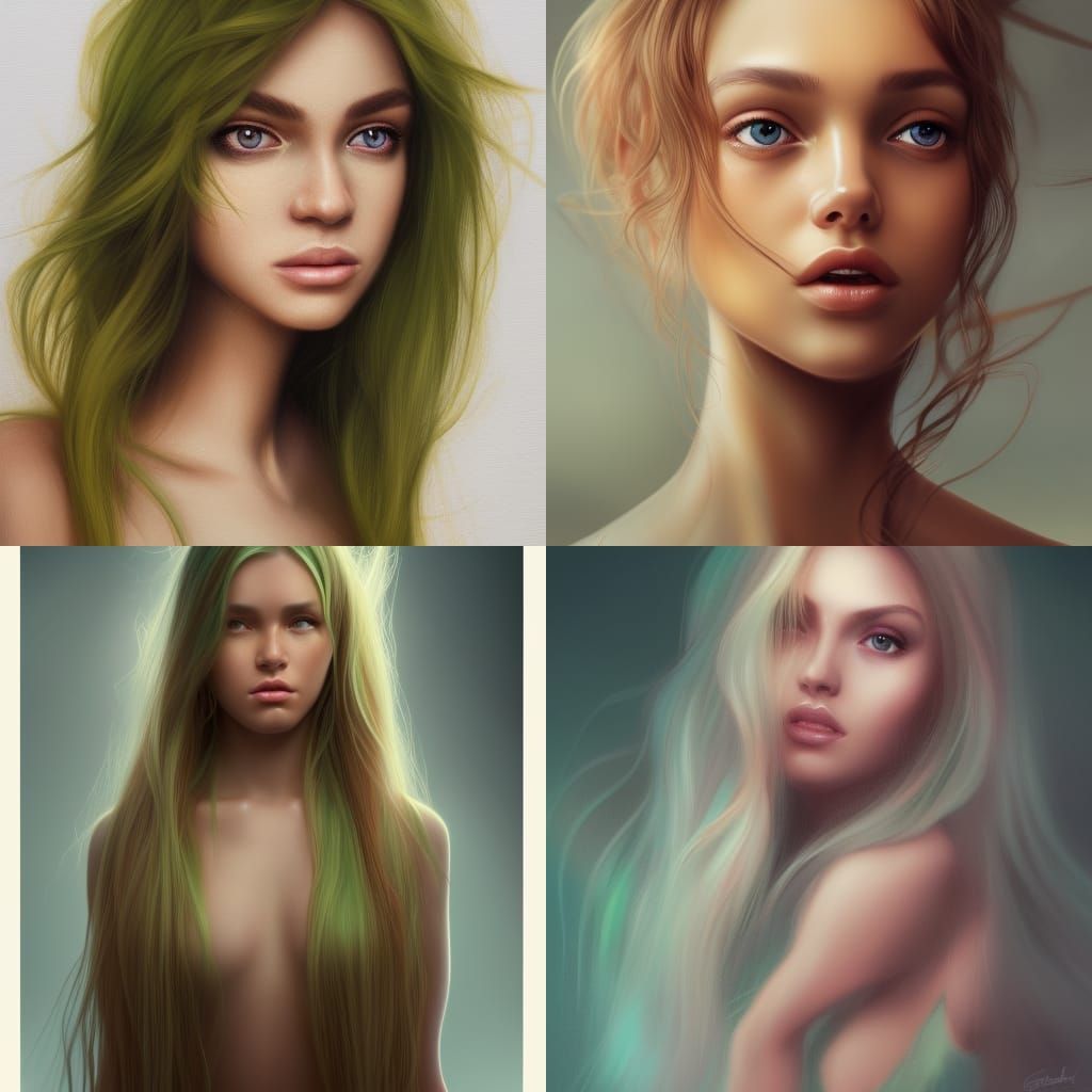 Hyperrealistic Portrait of a Young Woman with Golden Hair