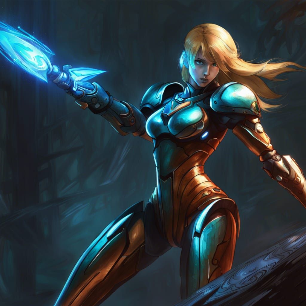 Dark Fantasy Woman Warrior with Whip Sword