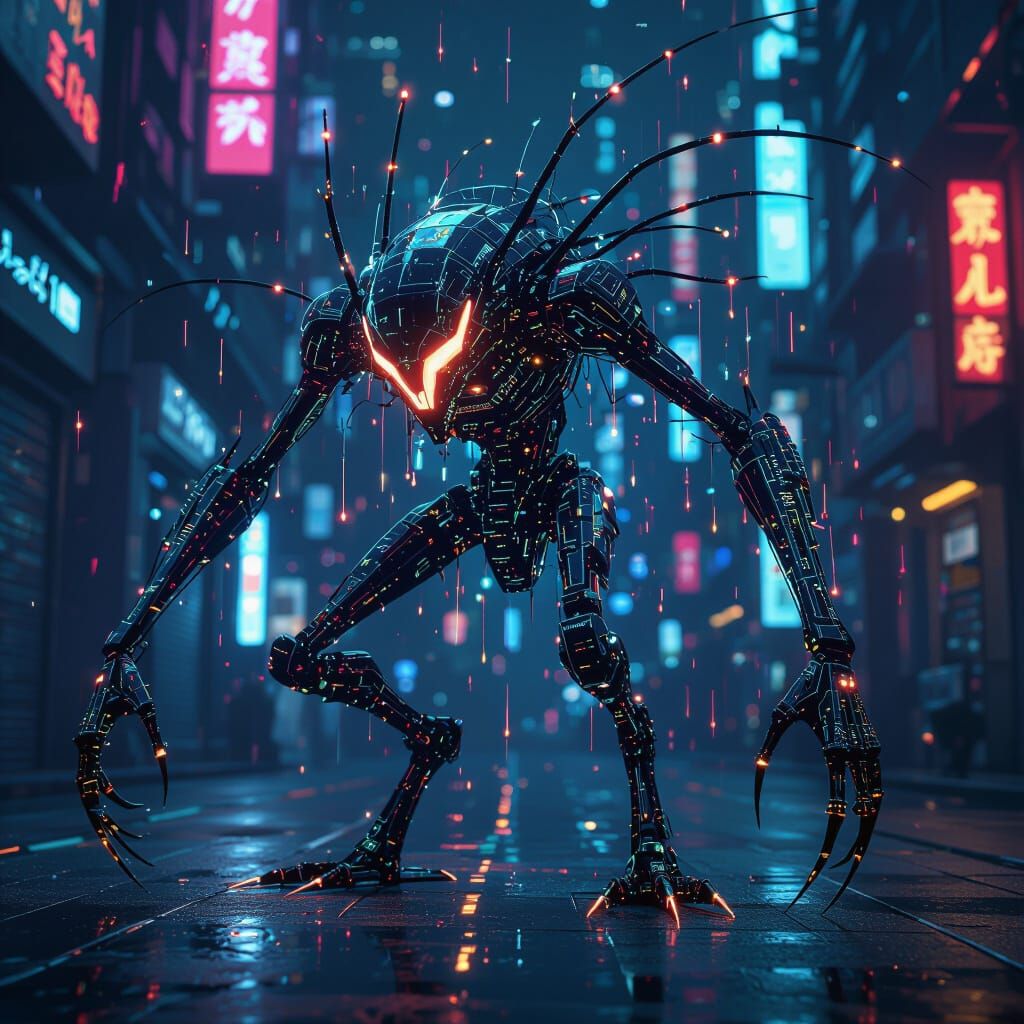 Shifting Code Creature in Ash Thorp Style