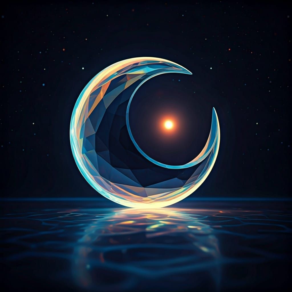 Moon Prism Refracts Light in Dreamy Landscape