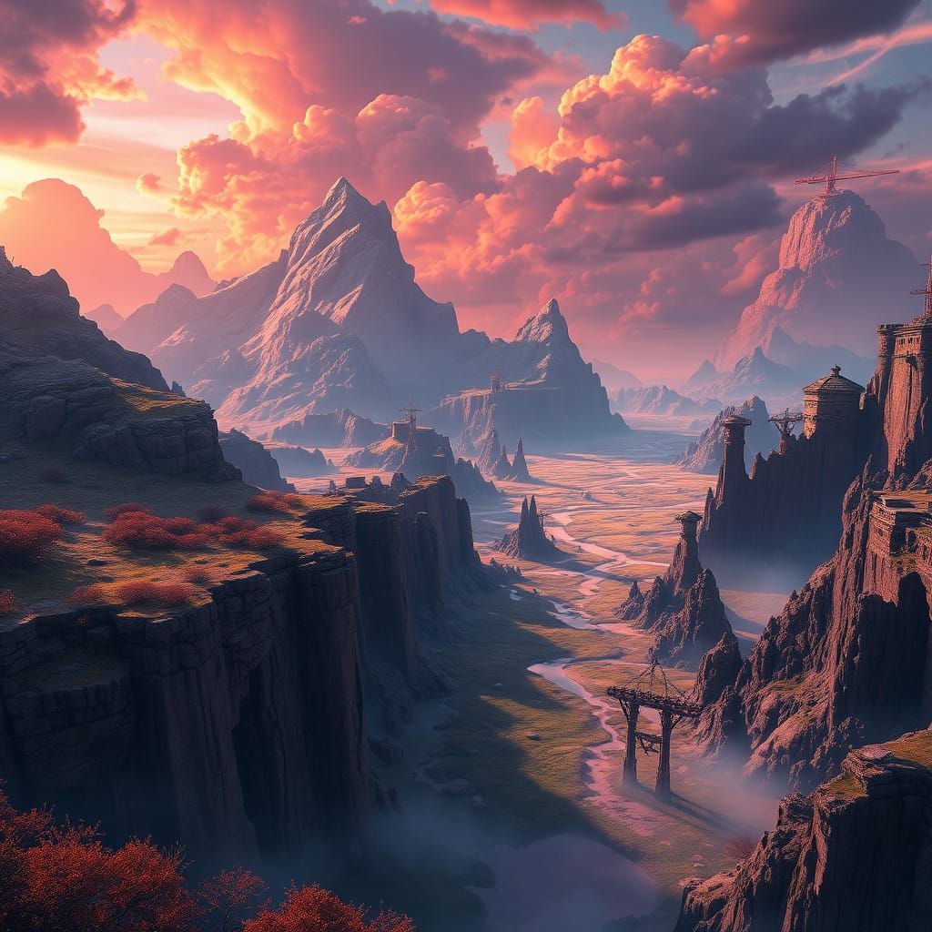 Epic Fantasy Realm in Vibrant HDR