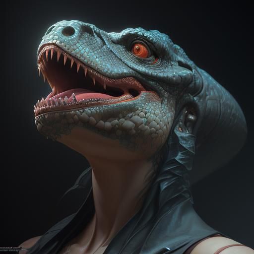 Adorable T-Rex Plays Basketball: Hyperdetailed Portrait