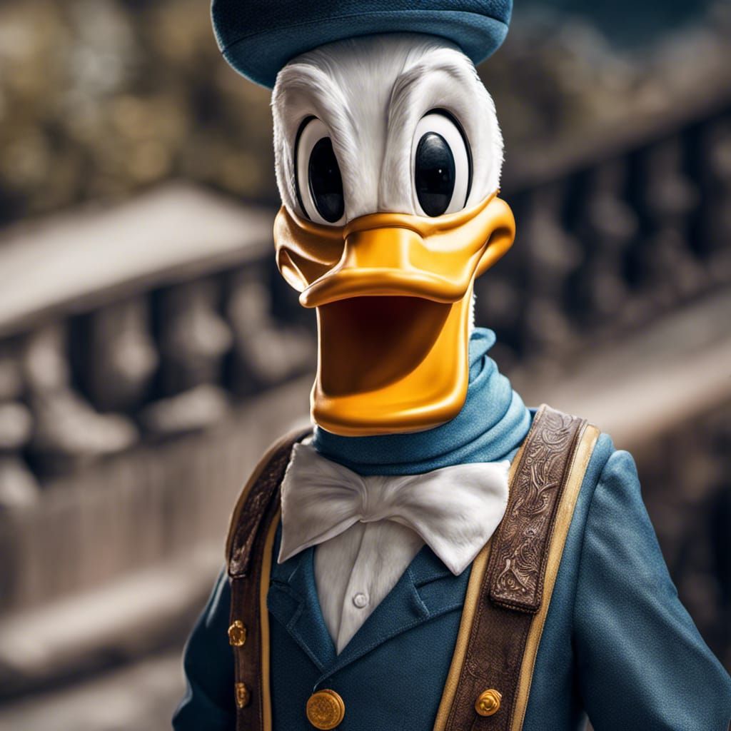 Hyperrealistic Donald Duck with Intricate Details