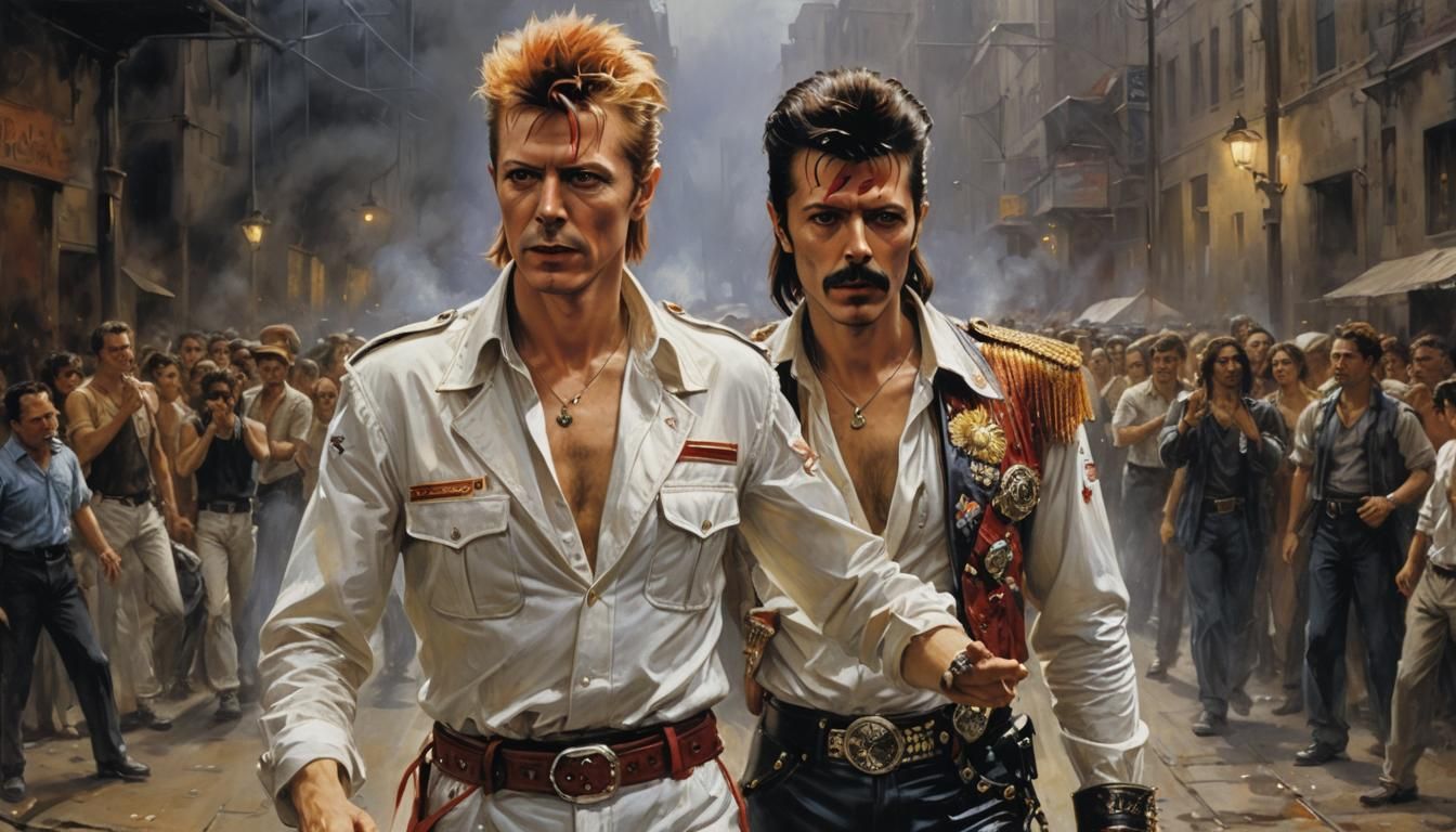 David Bowie and Freddy Mercury in Under Pressure