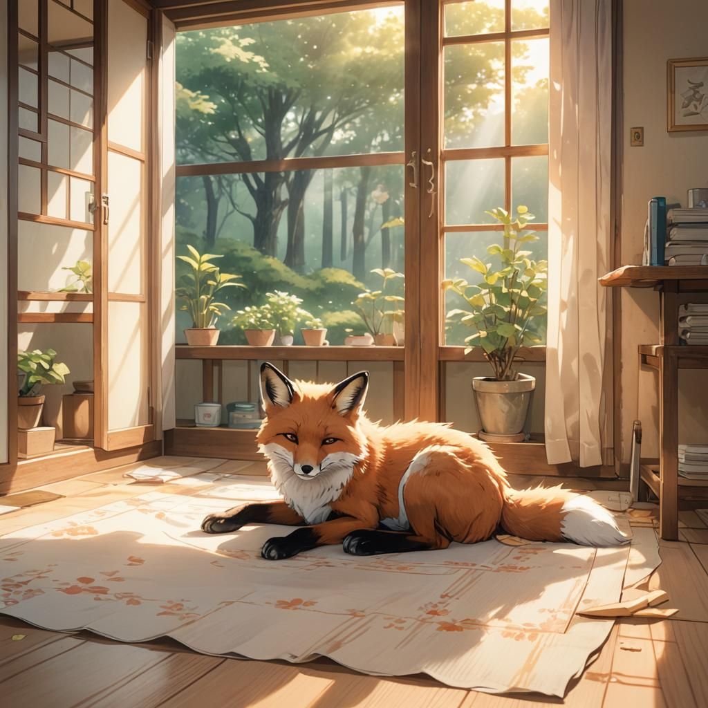 Cozy Fox in Manga Art Style