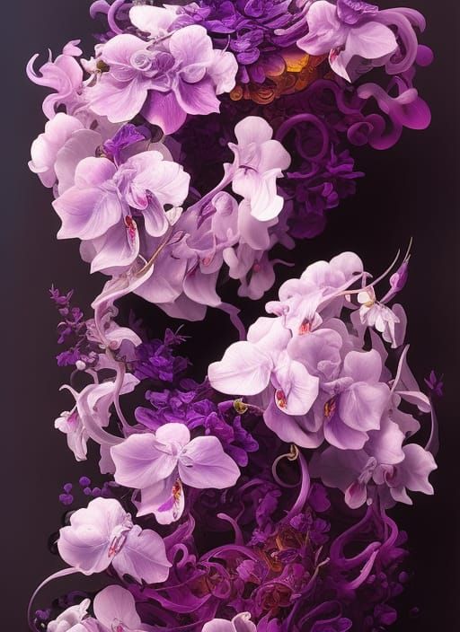 Glassy Liquid Purple Orchis Illustration