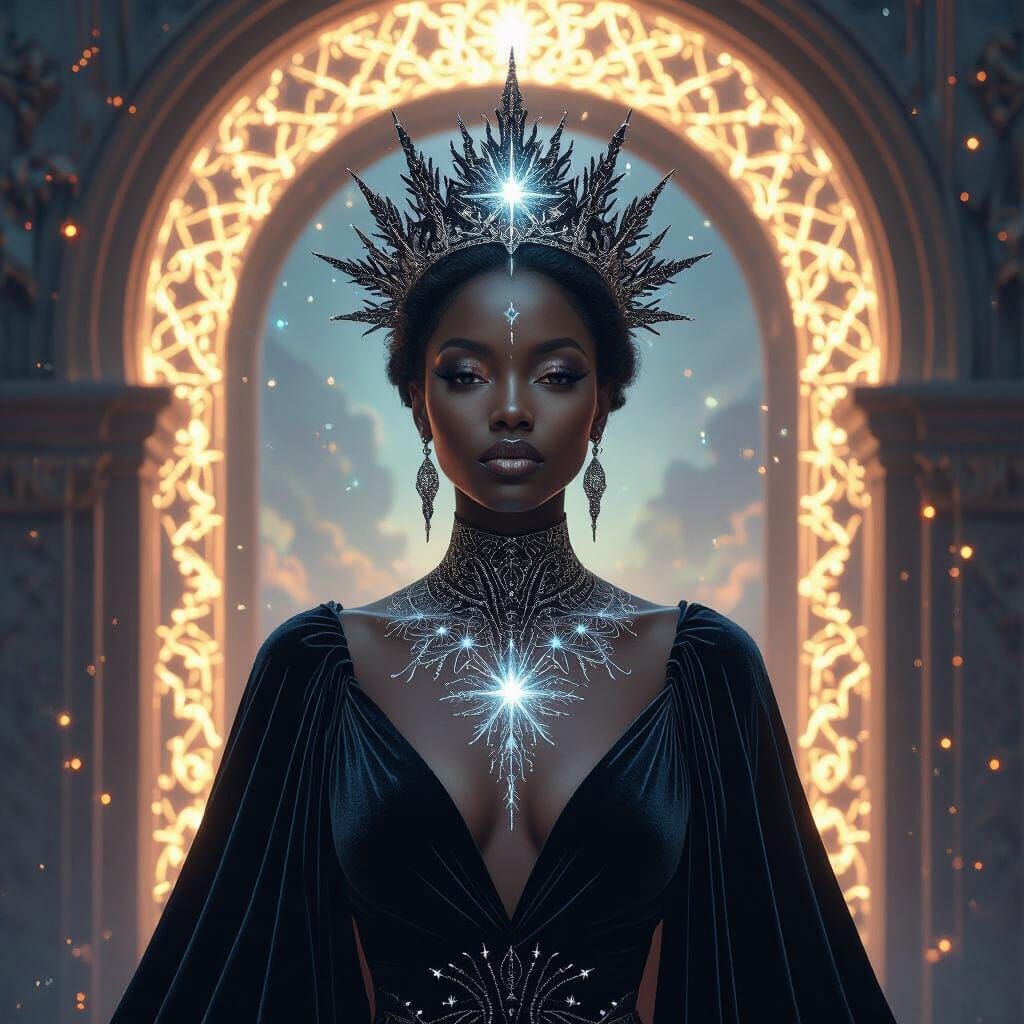 Ethereal Being with Bioluminescent Tattoos in Hyperrealistic...