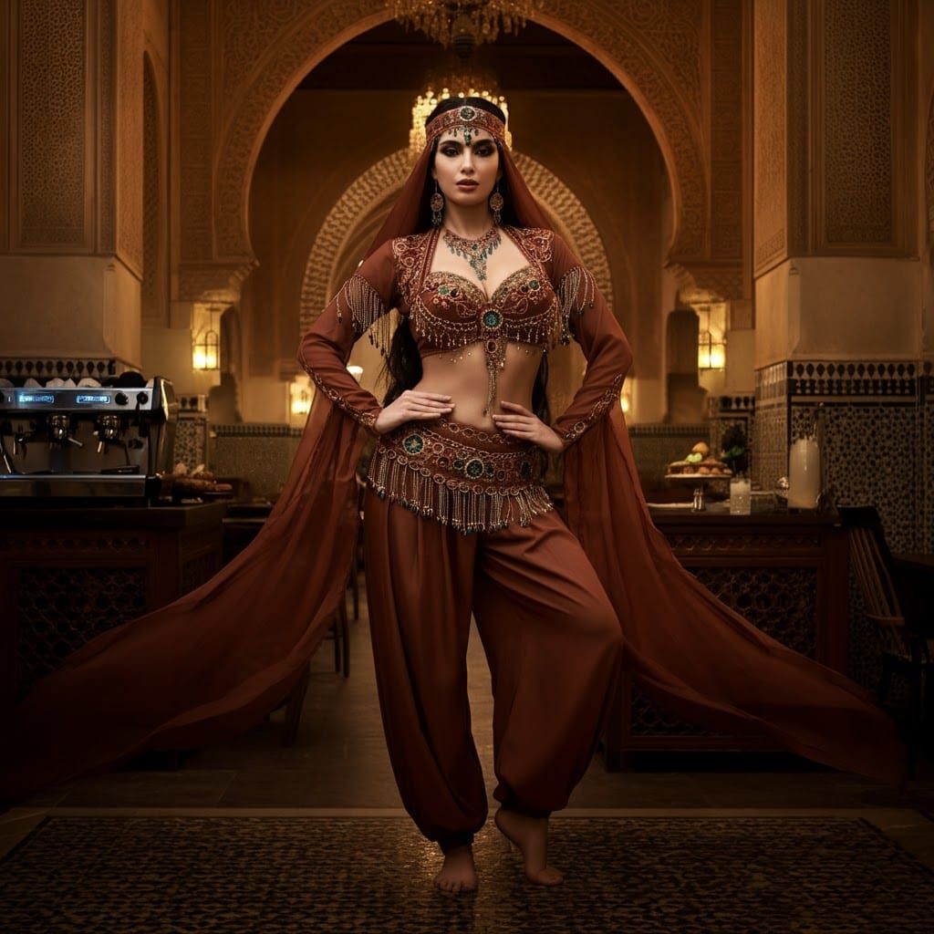 Opulent Arabic Baristas in Ornate Palace