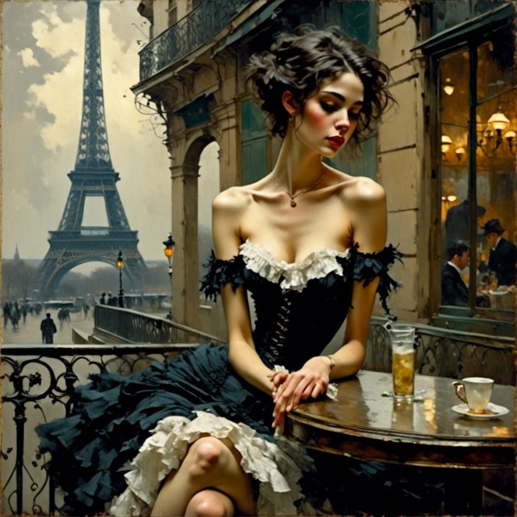 Parisian Woman in Impasto Style