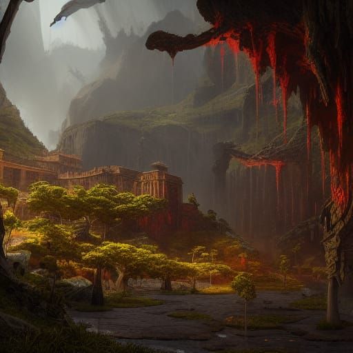 Eryx Walls: Detailed Matte Painting in Deep Color