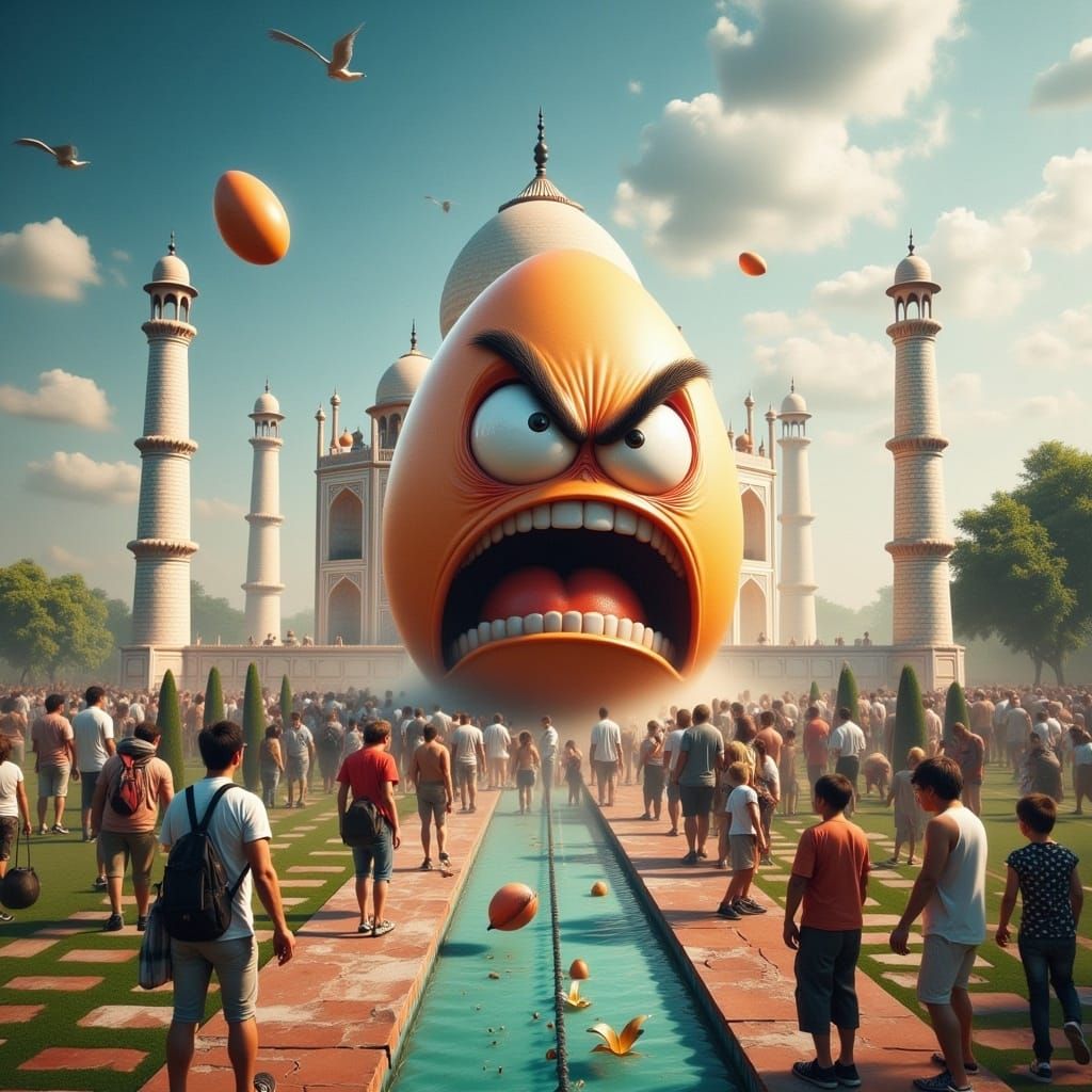 Eggs in a Vibrant Indian Landscape