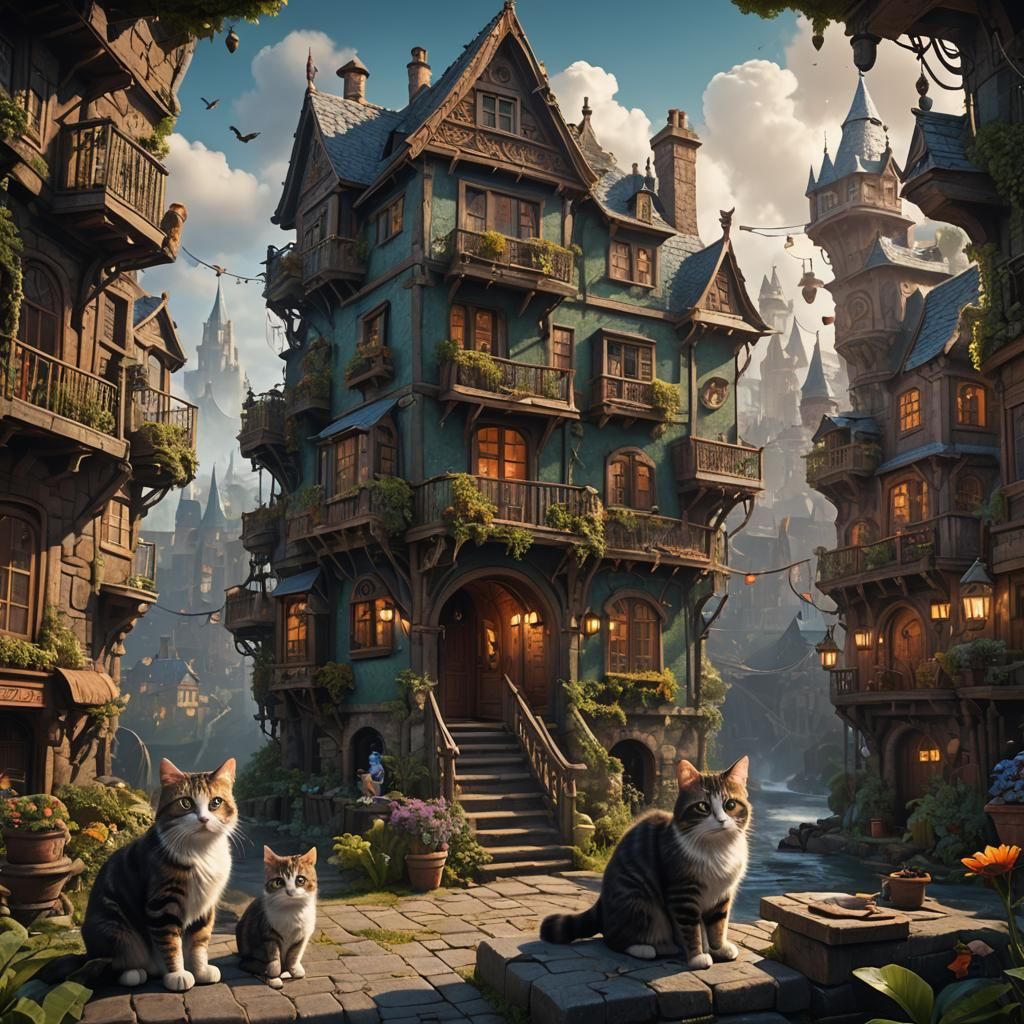 Cat Sitter Adventures: Detailed Matte Painting