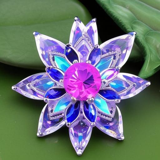 Glowing Crystal Lotus in 8K Resolution