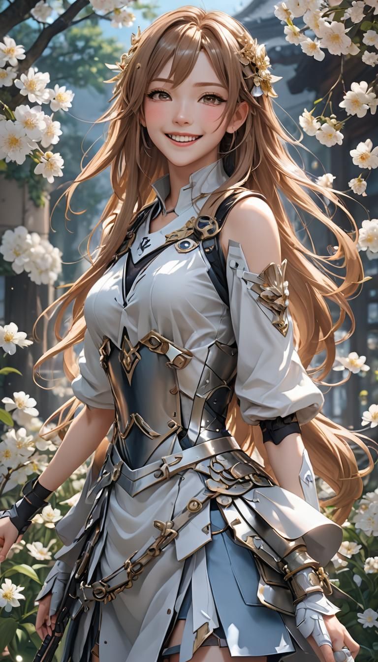 Radiant Anime Smile in Detailed 3D Art