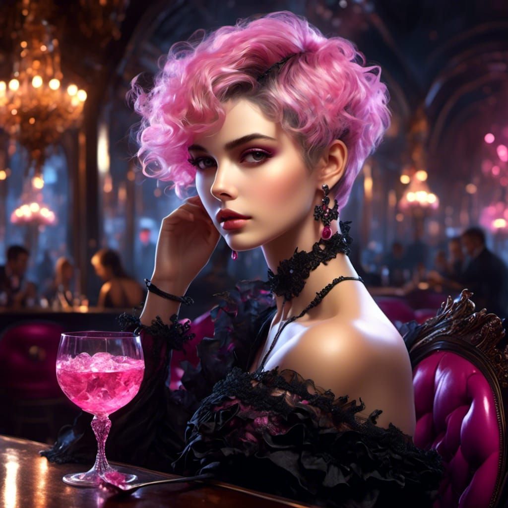 Beautiful Italian Woman in Gothic Style